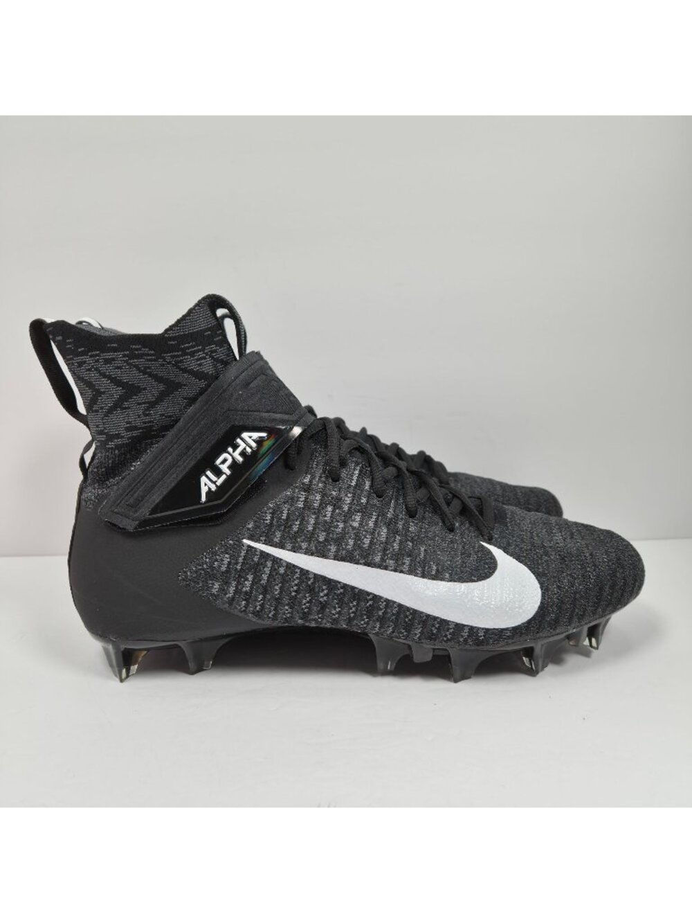 Nike Alpha Menace Elite 2 Flyknit Men's Black Football Cleats AO3374-001 US 12